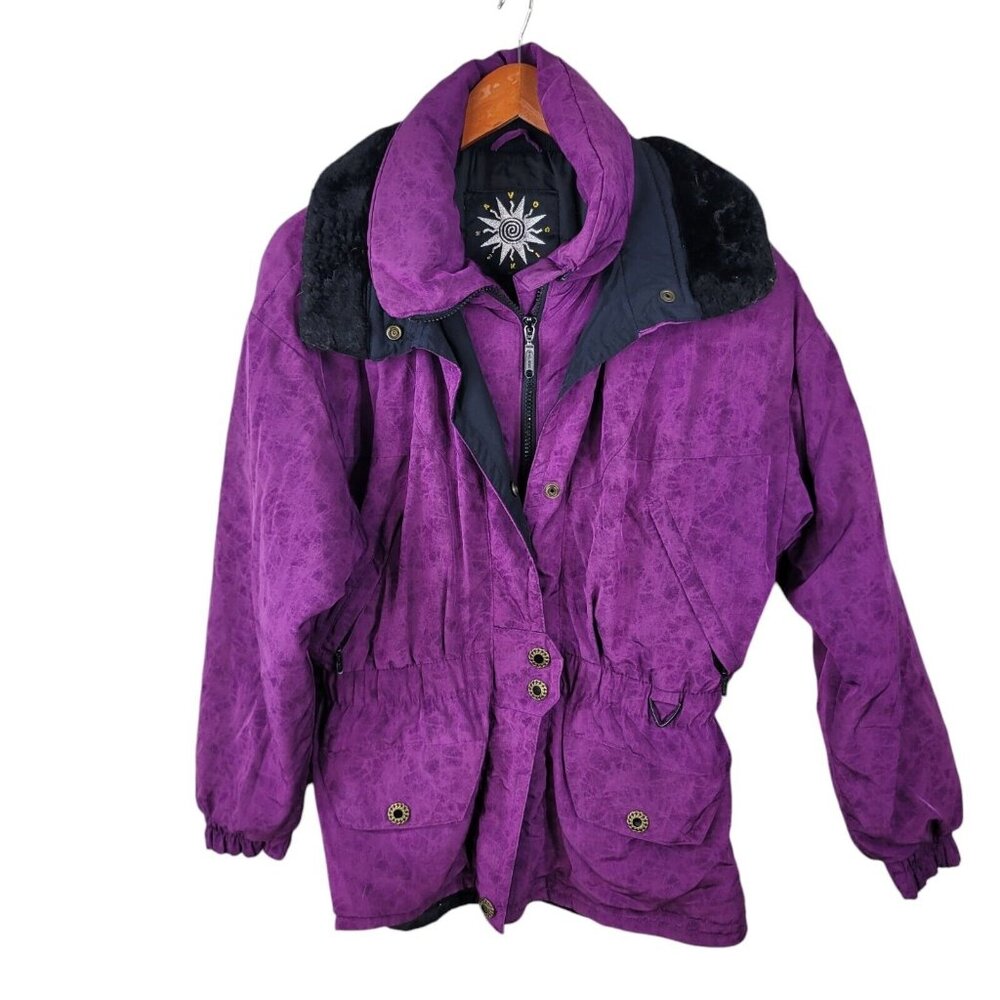 Vintage 80s 90s Havoc Ski Jacket Womens 8 Medium Winter Coat Purple